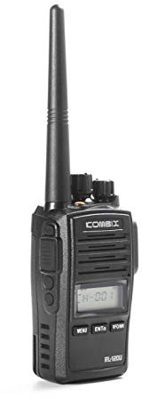 Kombix RL-120U - Transceptor portátil Profesional UHF (400-470 MHz, con Receptor de Radio FM, 256 Canales, IP67) Color Negro