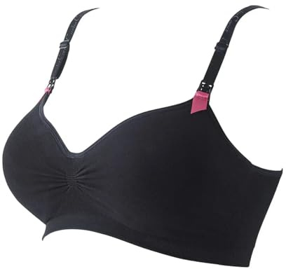 Cache Cœur - Brassière d’Allaitement - Beige - Confort supérieur - Coques Amovibles et Clips Pratiques (FR/ES, Alpha/Lettres, Grand, Taille Normale, Taille Normale, Noir)