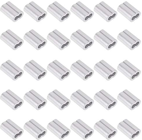 Swpeet 200Pcs 3/32 - 2.5mm Aluminum Crimping Loop Sleeve for Wire Rope and Cable or Anything Else Require Strong Cable