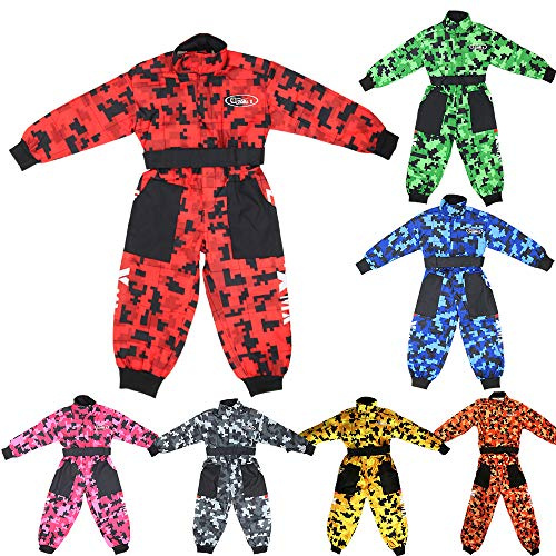 Zorax Tuta da Motocross per Bambini - Interno Morbido/Esterno Resistente CUB CAMO - Abbigliamento da Corsa per Motocicletta e Kart ATV