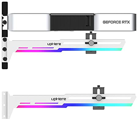 upHere 5V Addressable RGB White Graphics Card GPU Brace Support Video Card Sag Holder,Built-in 5V ARGB Strip,Adjustable Length and Height Support,G276WTARGB