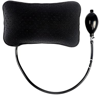 Inflatable Lumbar Support Pillow Washable Breathable Waist Pad Wearable Pain Relief Portable for Office Computer Chair Car Seat Cushion Back Support for Sitting Traveling Camping Indoor Outdoor