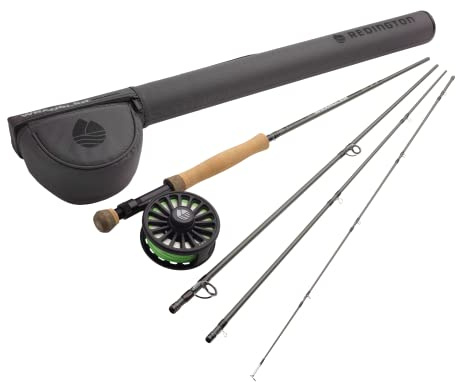 Redington Wrangler Salmon Fly Fishing Kit, 8 Weight 9 Foot Rod, Crosswater Reel, Fly Line, Leader, & Carrying Case