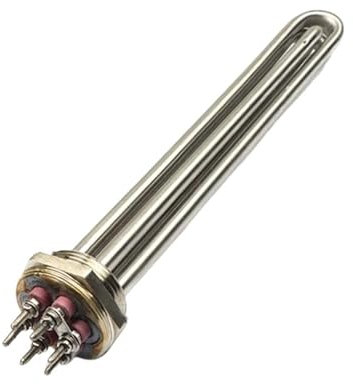 Elemento Calefactor SUS316L Resistente a la corrosión DN40 Elemento Calentador de Agua de inmersión 220V/380v Calentador de Caldera de 10mm de Espesor 3KW/6KW/9KW/12KW (Color : Heater Only, Size : 2