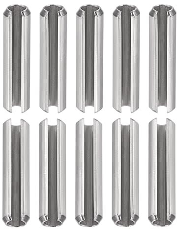 DTGN M4 x 20mm(DxL) Scanalato Molla Perno - 50pz - Ottimo per Casa Macchina Fissaggio - 304 Inox Acciaio Molla Tassello Tensione Rotolo Perno - Argento