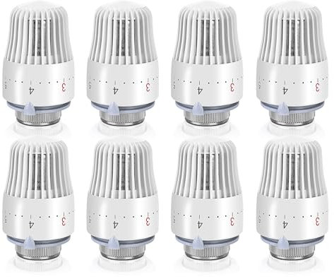 BYZESTY Heizungsthermostat Heizkörperthermostat Thermostatkopf Heizungsregler: 8 Stück Heizkörperventil M30x1,5, Heizung Thermostatkopf, Thermostatventil Heizkörper Ersatzkopf für Büro Zuhause