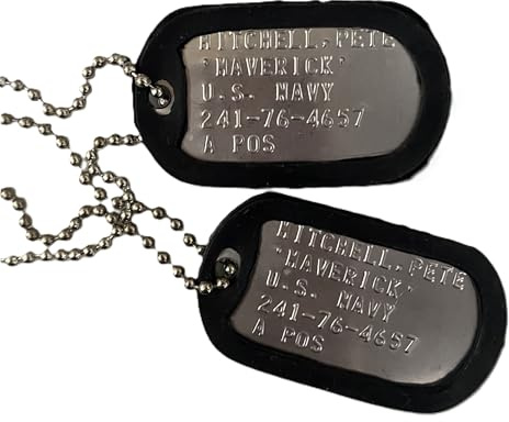 MAVERICK Mitchell Pete Top Gun - DogTag militari americane Set di piastrine identificative dell'esercito americano