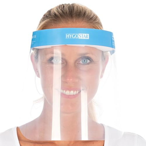 25 Stück Hygostar Schutzvisier, 3S | PET, Packung, transparent, Einheitsgröße, H: 22,5cm, B: 35cm, Tiefe: 3,5cm, Schutzvisier, Gesichtsschutz, Augenschutz