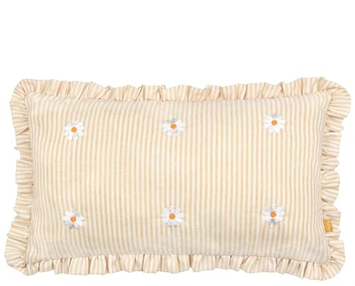 furn. Les Fleurs Embroidered Ruffle Cushion Cover - Daises - 30x50cm