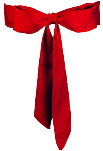 CRASPIRE 74x2 Cinturón de Satén Bufanda de Seda para Mujer Pañuelo Largo Delgado Liso Elegante Cintura Faja Boda Corbata Cuello Accesorio Regalo Bolsos Diadema Vestidos Fiesta Falda Roja Novia