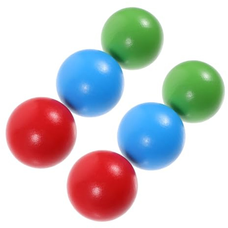 SUPVOX 6Pcs Portable Wood Bocce Balls for Outdoor Sports Rolling Balls Red Blue Green for Garden Lawn Games and Parties