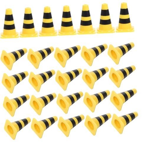 Gatuida 30pcs Miniature Traffic Cones Roadblocks Toy Set Road Signs for Boys and Girls Sand Table Simulation Plaything Educational Traffic Cognitive Toy