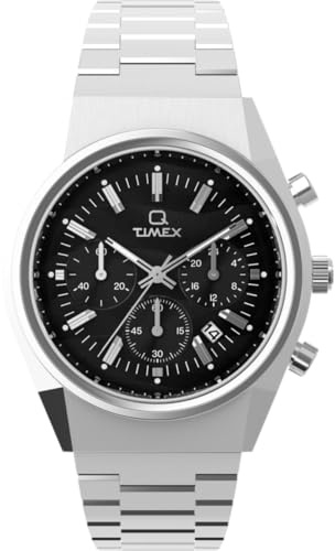 Timex Q Falcon Eye Chronograph 40 mm herrklocka - Armband i rostfritt stål. blå urtavla, boett i rostfritt stål TW2W33700