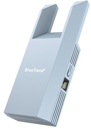 BrosTrend N300 WiFi to Ethernet Adapter, Universal WiFi Bridge Converts RJ45 to Wi-Fi, 2.4GHz 300Mbps, Wireless Ethernet Adapter for Printer, Smart TV, CCTV, PC, Game Console etc., Easy Setup, UK Plug