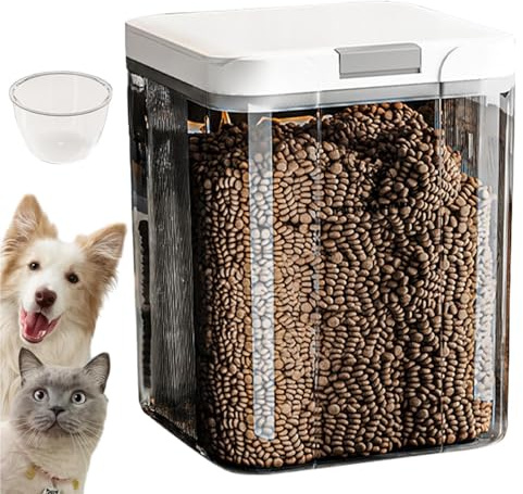 Yplkm Contenitore per Alimenti per Animali | 5 Litri con Coperchio Trasparente ermetico - Scatola per Cibo per Gatti,per Crocchette, Snack, Cereali, Riso, per Casa, Appartamento, Cucina, Dispensa,
