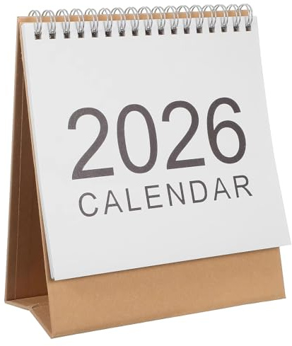 2026 Mini Desk Calendar Triangular Base Sturdy 15 x 18 x 2 cm | Paper,Portable Desktop Schedule for Home Office School,Date on the front, notes on the back for easy time-stamping