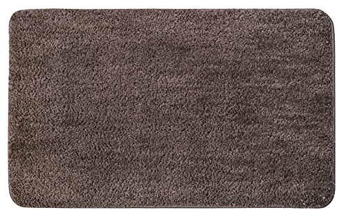 MIULEE Teppich Badematte Badezimmerteppich Bettvorleger rutschfest Badteppich Badvorleger Saugfähige Duschvorleger Waschbar Fussmatte für Wohnzimmer Schlafzimmer Badezimmer 50x80 cm Braun