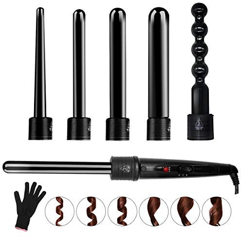 MENQANG Lockenstab 6 in 1, Lockenstab Hair Curler Multifunktions Austauschbarer Keramikbeschichtung Lockenwickler Set für alle Frisuren Lockenstyling
