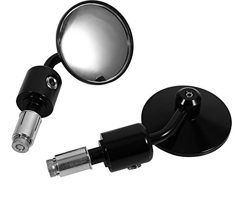 Rétroviseurs moto 1 paire 7/8Ronde de guidon ronde Rétroviseurs arrière moto Moto Sidemirror(Noir)+rétroviseur moto bout de guidon rétroviseur moto bout de guidon rétroviseur moto bout de guidon rét