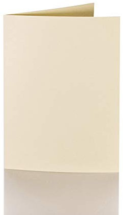 Paper24 Blanko-Faltkarten/Klappkarten A6 Zartcreme, Chamois 240g/m² (25 Stück)