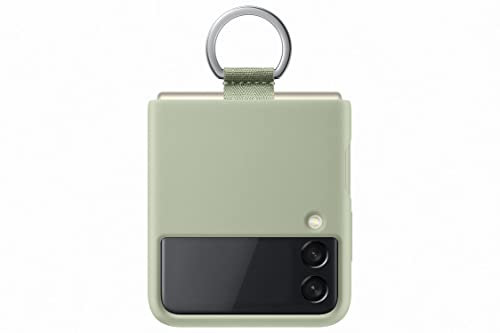 Samsung Silicone Cover Smartphone Cover mit Ring EF-PF711 für das Galaxy Z Flip3 5G, Handy-Hülle, Silikon, Schutz Case, stoßfest, dünn und griffig, Oliv