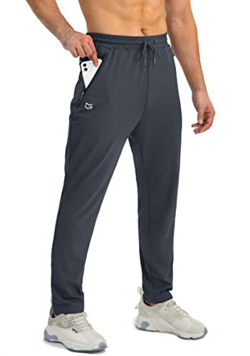 G Gradual Men's Sweatpants with Zipper Pockets Tapered Joggers for Men Athletic Pants for Workout, Jogging, Running (Grey, Medium)