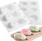 Rhsemi 2 Stücke Ostern Kaninchen Silikonform,Kaninchen Form Silikon Backform,3D Osterhase Silikonform Ostereier Backform,für Backen, Kuchen, Schokolade,Pudding, Brot(weiß)