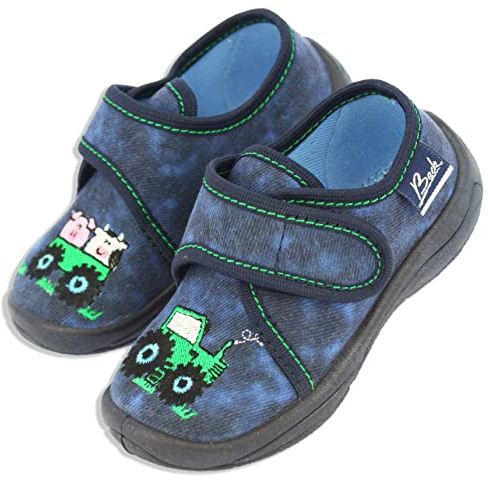 Beck Boys Little Farm Slippers, darkblue, 8.5 UK Child