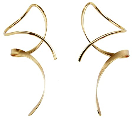 Spiraldraht-Ohrringe für Frauen, 14 Karat Gold, handgebogen, Anhänger, Geschenk für Frauen, ist perfekt als Weihnachtsgeschenk für Geburtstagsfeiern.