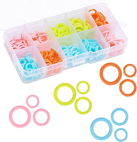 Benlay 220 Pcs Anneau Marqueurs Tricot, Anneaux Marqueurs Points Colorés