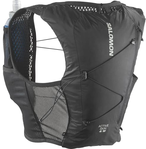 SALOMON Active Skin 4 Women - vätskeväst med flaskor ingår, 4L, designad för kvinnor, enkel hydrering och optimerad förvaring, svart