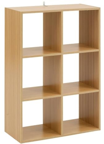 5five - étagère 6 Cases tasso Effet Bois Naturel