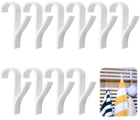 Yewseas 10 PCS Gancho Toallero para Radiador Toallero, Ganchos Radiador Toallero de Plástico Resistente al Calor, Ganchos Compactos y Duraderos para Colgar Toallas, Ropa y Accesorios en Baño y Cocina