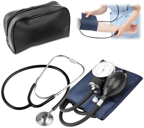 Sfigmomanometro Manuale, Aneroide Misuratore Pressione da Braccio Manuale, Misuratore di Pressione Manuale con Stetoscopio, Adatto Per Uso Medico e Domestico