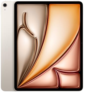 Apple iPad Air de 13 Pulgadas con Chip M3 diseñado para Apple Intelligence, Pantalla Liquid Retina, 128 GB, cámara Frontal/Trasera de 12 Mpx, Wi-Fi 6E, Touch ID — Blanco Estrella
