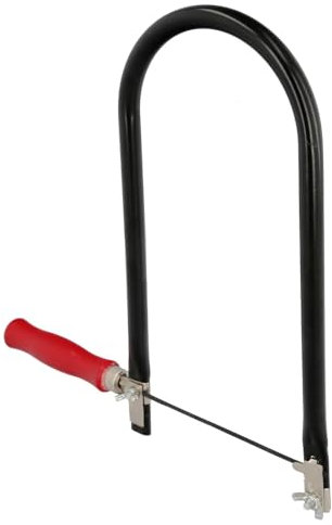 Arco de marquetería 130 x 280 mm y mango de madera | Segueta para madera y manualidades finas | Sujeción con mariposas