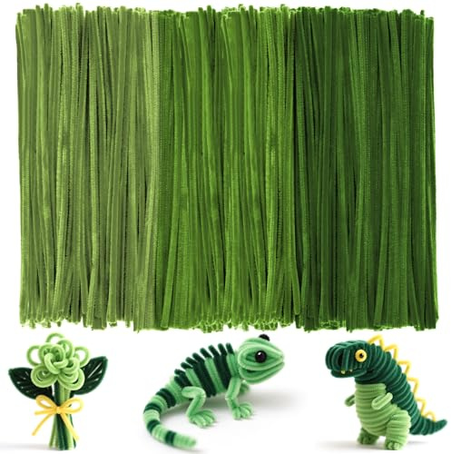 Ainiv 300PZ Scovolini Glitter per Lavoretti - Serie Verde