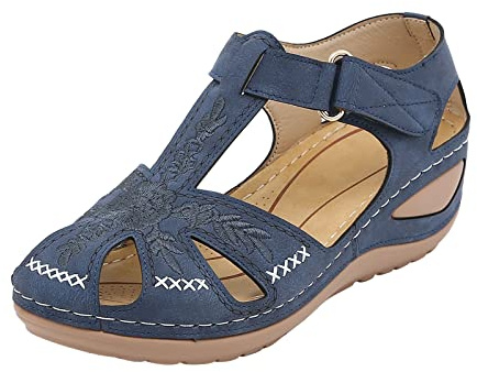 Sandali con Zeppa Donna Estive Plateau Comodi Sandali con zeppa fibbia Scarpe cinturino per da donna Scarpe alla Décolleté da estivi Tacco Estive Taglia 39