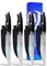 DALSTRONG Steak Knives Set - 4pc - 5.5” (13.97 cm) - Omega Series - BD1N-V Stainless Steel Steak Knives - G10 Woven Fiberglass Handle - Razor Sharp Knife - Leather Sheath Included