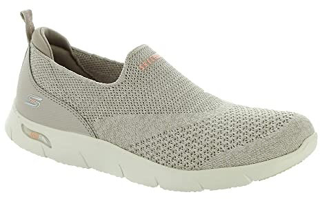 Skechers Femme 104164 Tpe Walking-shoes, Taupe Heathered Knit Peach Trim, 36.5 EU