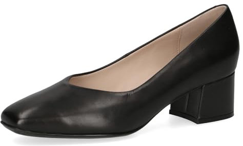 CAPRICE Damen Pumps aus Leder Kleiner Absatz, Schwarz (Black Nappa), 38 EU