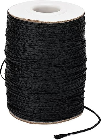 jijAcraft Schwarz Geflochtene Nylonschnur 1,5mm, 100M Gartenschnur, Schwarz Packschnur, Wetterfest Reißfeste Schnur, zum Gärtnern, Stützen von Pflanzen, Basteln, Camping