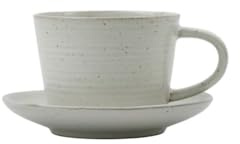 House Doctor - Pion Tasse mit Untersetzer, grau/weiß