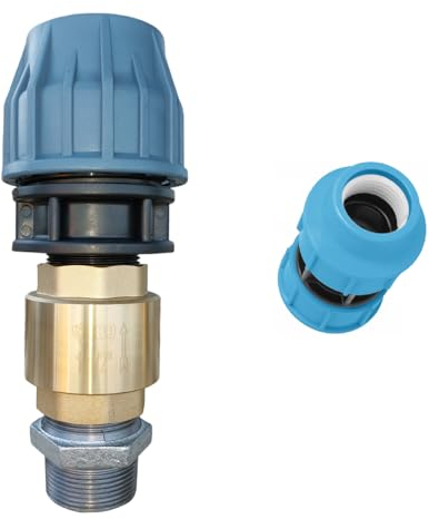 PAG Turbo GmbH® - Anschlussset für Tiefbrunnenpumpe mit Rückschlagventil für PE-Rohr Kunststoffrohr (1 x 32mm)