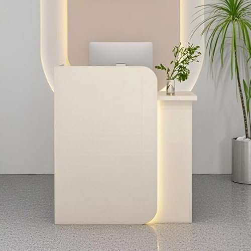 Wetsfgdg Empfangstheke Empfangstresen Empfangstresen Für Einzelhandelsgeschäfte Und Unternehmen Die Funktionalität Und Stil Vereinen60*45 * 100cm/Milchkaffeefarbe