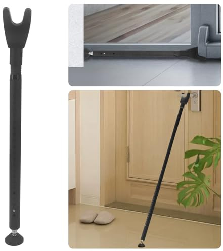 Barre de sécurité pour porte coulissante en verre, terrasse, appartement, barricade (noir)