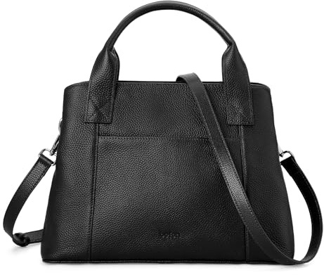 befen Handtasche aus echtem Leder für Damen, klein, weich, Umhängetasche, Schultertasche, Geldbörse mit Reißverschluss, Schwarz, Einheitsgröße