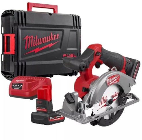 Milwaukee M12 Fuel FCS442-502X Brushless 140mm Sub Compact Circular Saw Inc 2X 5.0Ah HIGH Output Batts