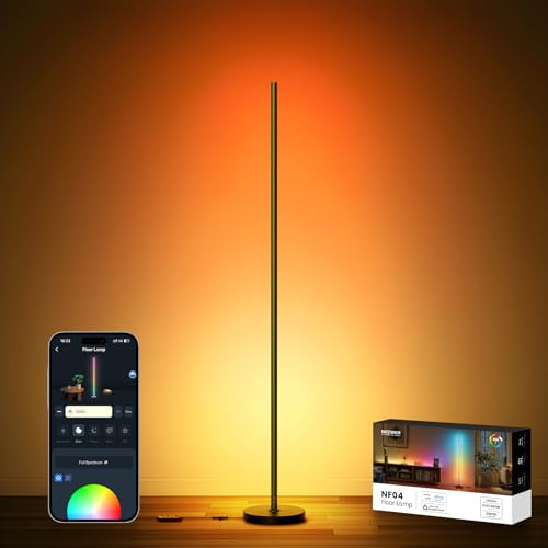 NEEWER NF04 RGB IC W Smart Floor Lamp, 1000lm LED Corner Light | Compatible with Google Assistant Alexa, APP/AI Design/Music Sync/16M Colors, Living Room Bedroom Home Decor Ambient Lighting