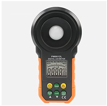 Ljusmätare, PM6612L Illuminometer Lcd Digital Analog Bar Lux Meter 20-200000 Lux Handhållen Ljusmätare For LED Ljusmätning(With battery)